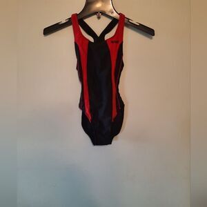 Sporti One Piece Swimsuit Sz 28 Ted Black Competition Swim Team Teen